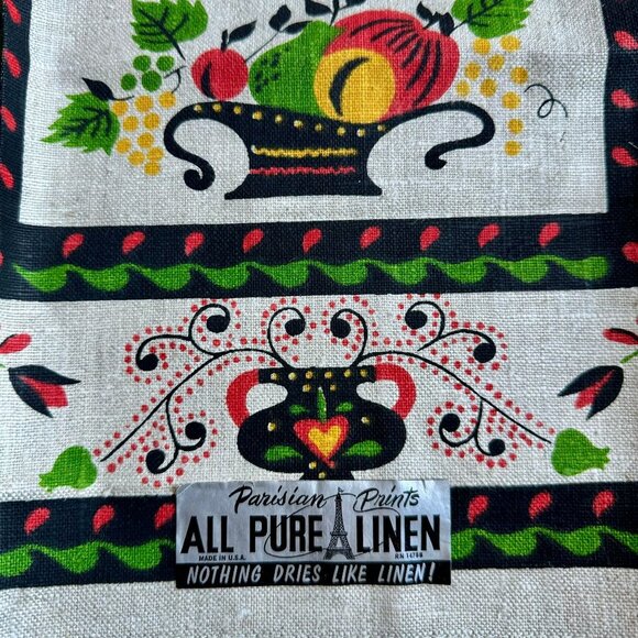 Vintage Linen Tea Towel Pennsylvania Dutch - Picture 2 of 3